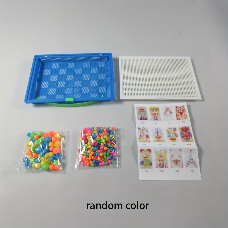 296pcs Mushroom Peg Puzzle, Featuring Creative Pegboard Toys For Educational Play. Ideal For Indoor Family , Mosaic Fine Motor Toys Make Stem Gifts For Boys And Girls [random Color]