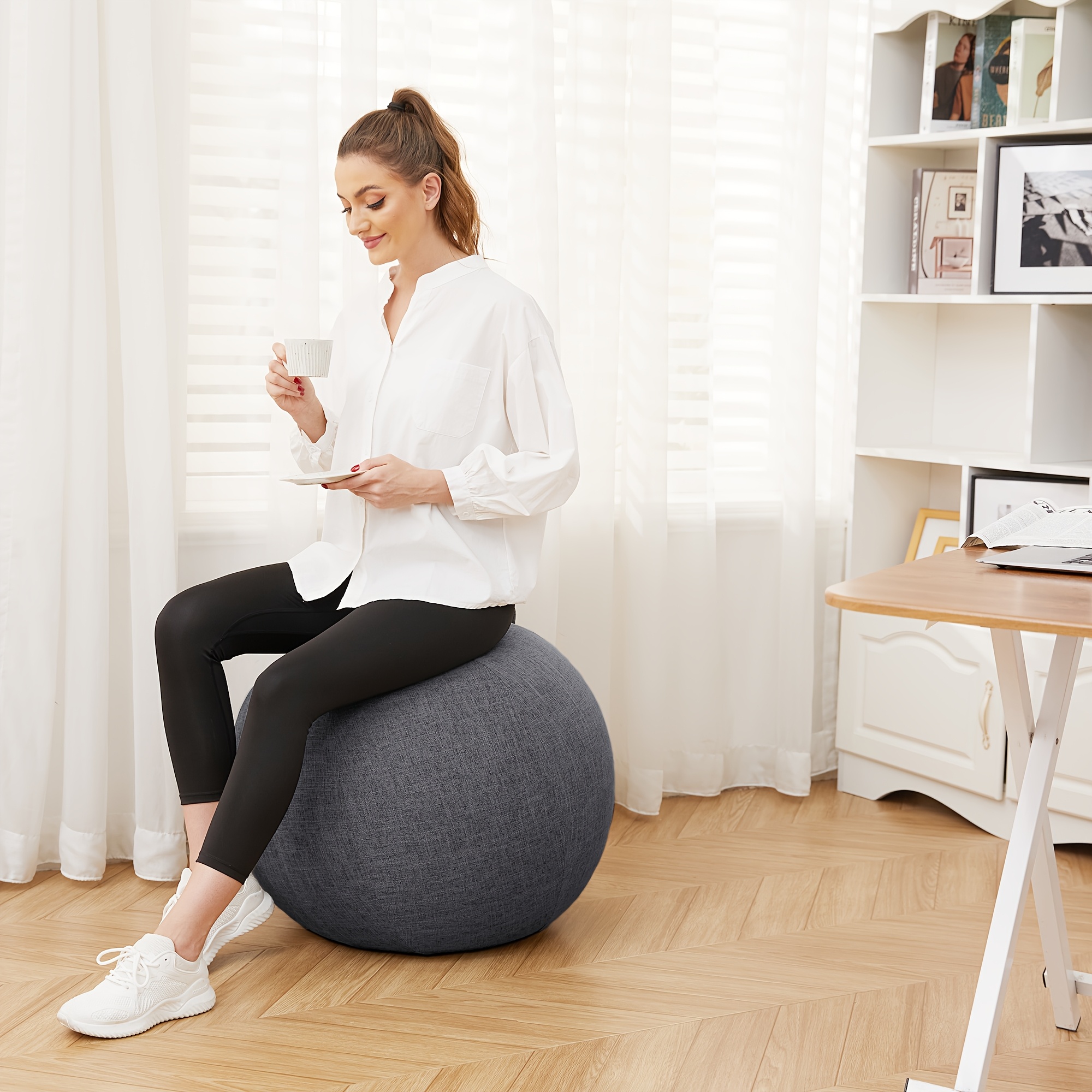 65cm exercise ball chair fabric cover pilates yoga ball Temu