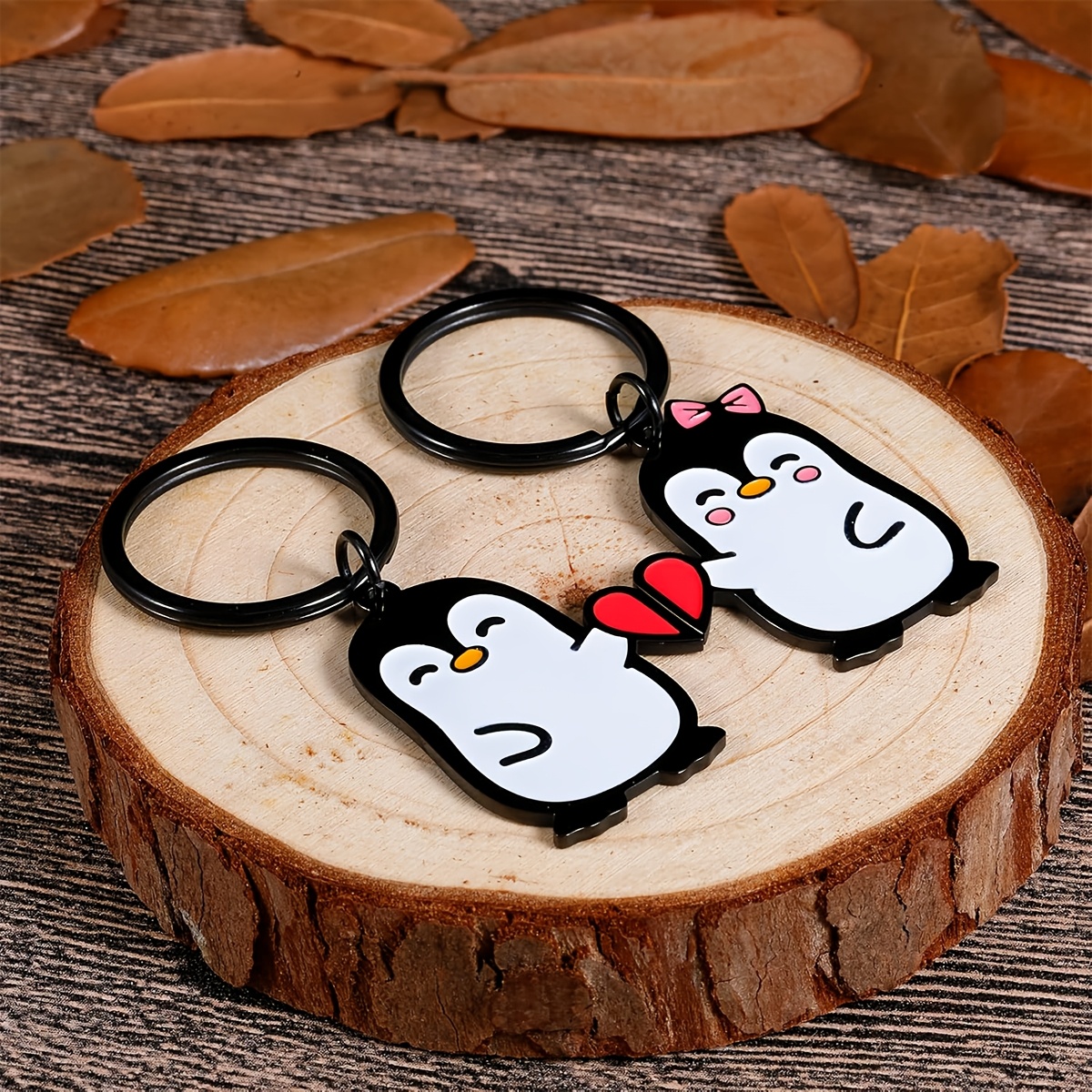 TEMU Penguin Couple Valentines Day Gift For Him Her Boyfriend Girlfriend Matching Lovers Cute Keychain For Husband Wife 1 Year Anniversary Birthday