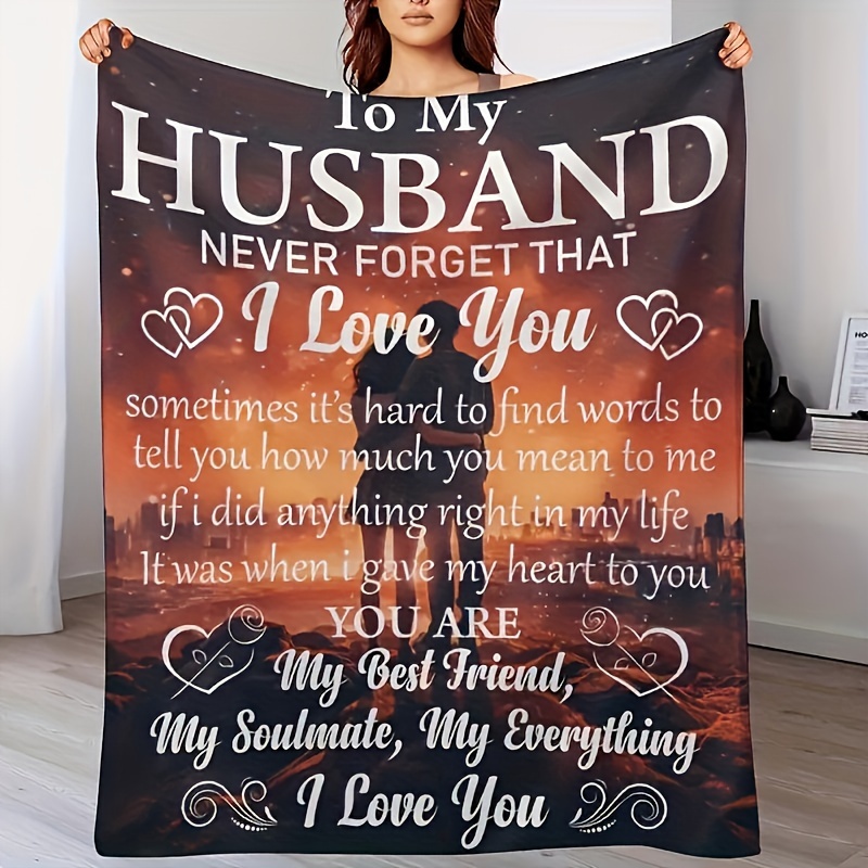 TEMU 1pc Blanket - To My Husband, I You, Blanket For Sofa, , , Camping, Bed, , And For A