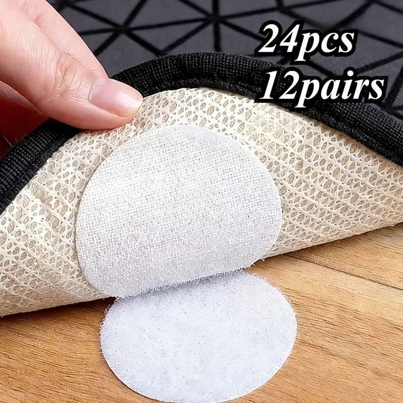 TEMU 24pcs 12 Pairs Of Heavy-duty Round Fasteners - Strong Adhesive Backing, Leaves No Residue, Easy To Remove, Double-sided Tape, Reusable, Suitable