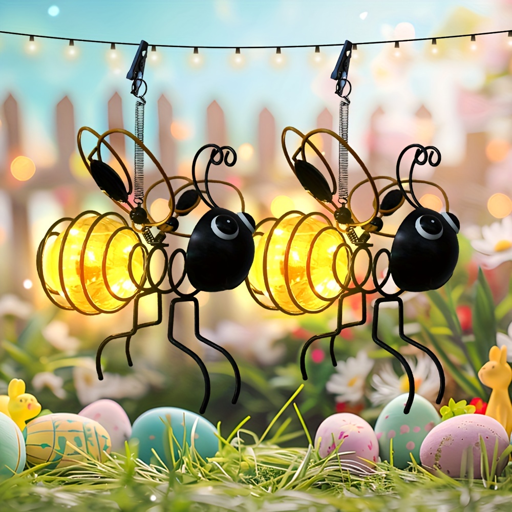 

1 Outdoor Solar Hanging Light, Small Bee Iron Decoration, Garden Animal Shape Small Decoration Balcony Outdoor Lawn Garden Light