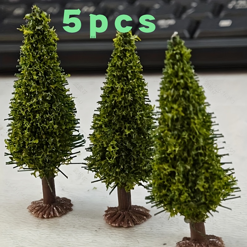 5pcs Green Scenery Landscape Model Cedar Trees Miniatures Cedar Trees Model Scenery Landscape Christmas Decorations