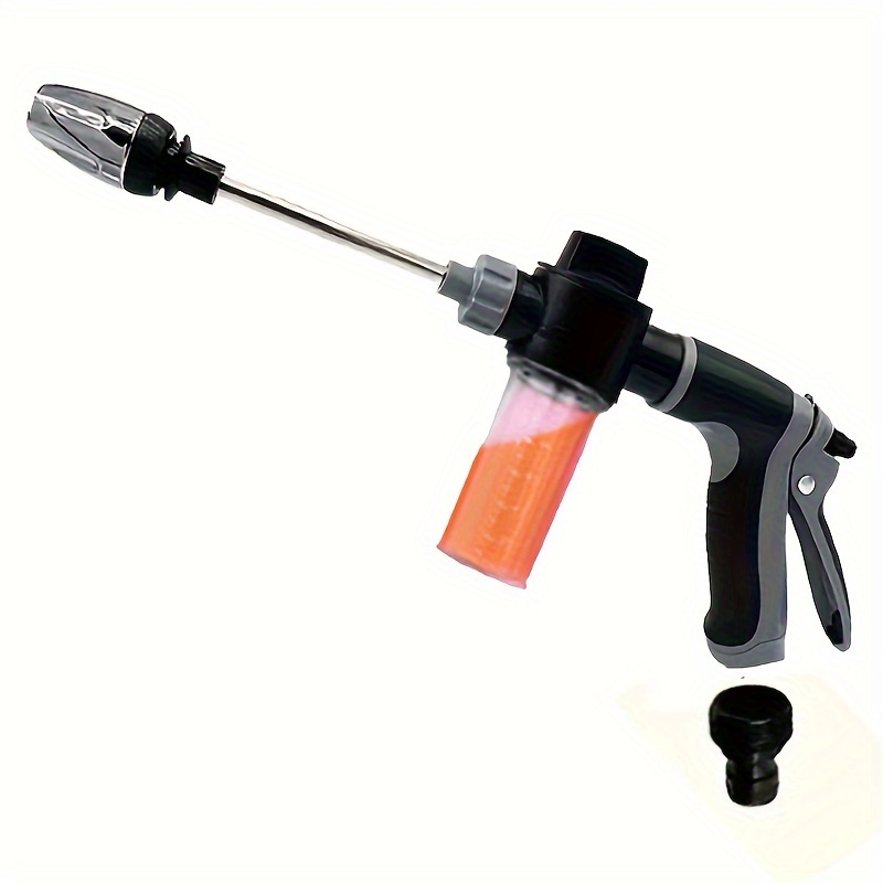 

High-pressure Power Washer With Universal Connector, Plastic Garden Hose Nozzle With Metal Extension Rod And Rubber Handle, Home Car Wash Tool Spray Nozzle