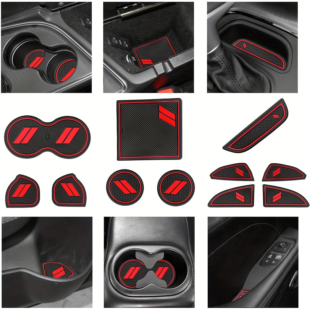 

11pcs Anti-dust Trim Mats Fit For Dodge Challenger 2015-2020, Car Interior Shifter Liner For Cup Holder Insert, Door Pocket, Center Console