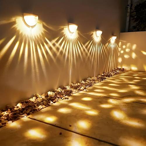 6pcs solar fence lights solar deck lights solar wall lights rechargeable solar cells suitable for front porch security lights wall mounting patio fence garage decoration wall light bars searchlight