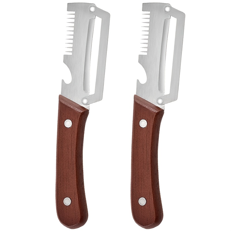 TEMU 2pcs Stainless Steel Multi-functional Vegetable Peeler And Bottle Opener - Labor-saving And Convenient Kitchen Tool, With Ergonomic Handle,