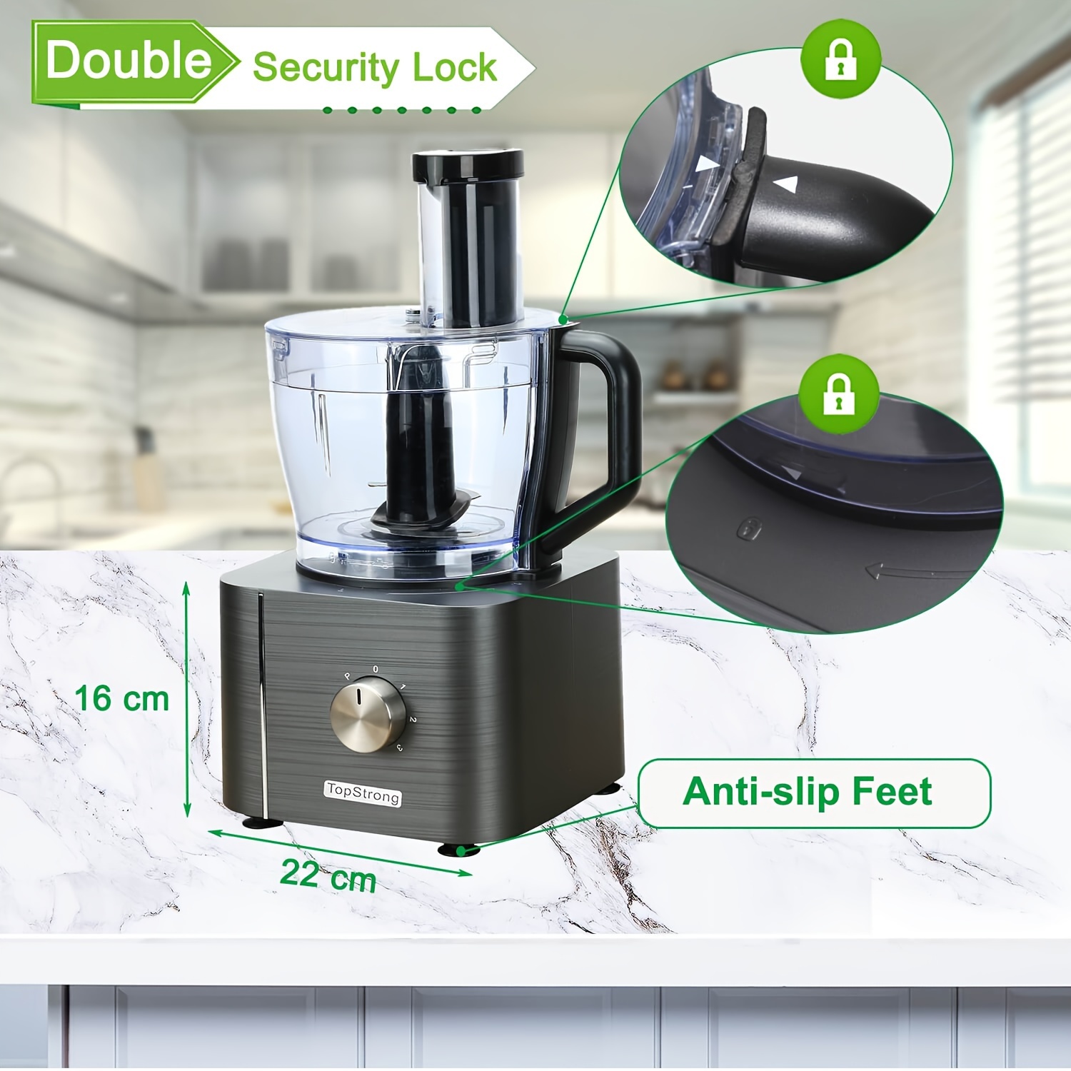 food processor 11 in 1 with chopping blending kneading grinding whisking juicing 1100w   3 2 l bowl and 1 5l jug blender dark gray details 3