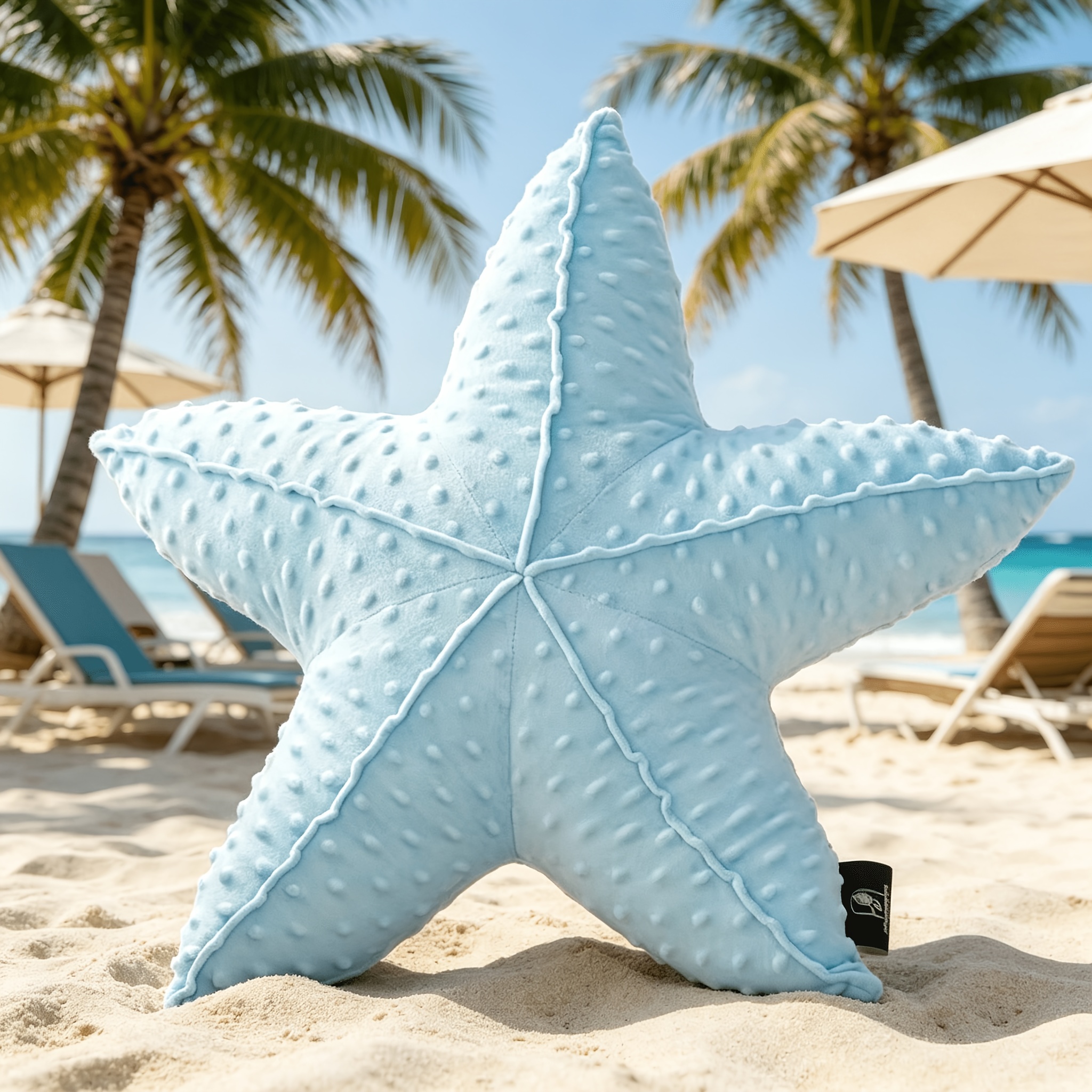 1pc Starfish Shaped Velvet Throw Pillow, Ocean Series Creative Decorative Cushion Pillow, 20.5 X 20.5 Inch