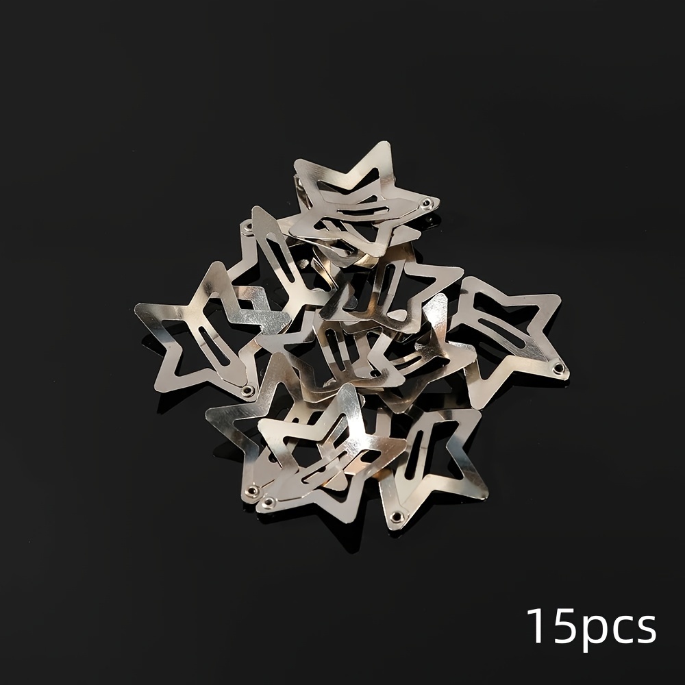 Image of 5/15/30/60pcs Y2k Silvery Star Hair Clips For Star Metal Women Hairpins Barrettes Hair Additions