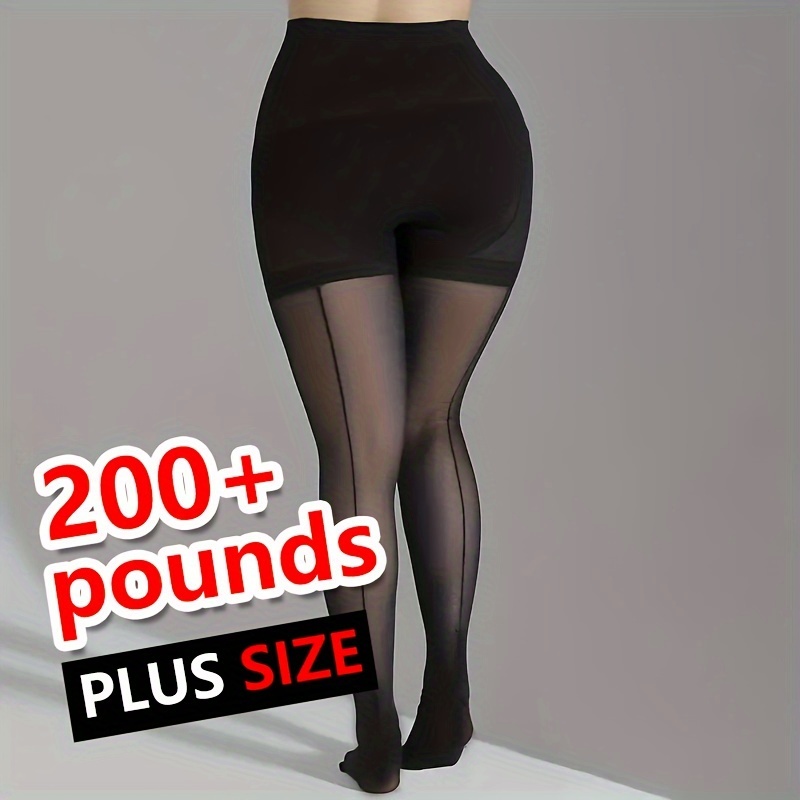 

Plus Size Striped Tights For Women, Polyamide 90% Elastane 10%, Pantyhose, - 1/2/5