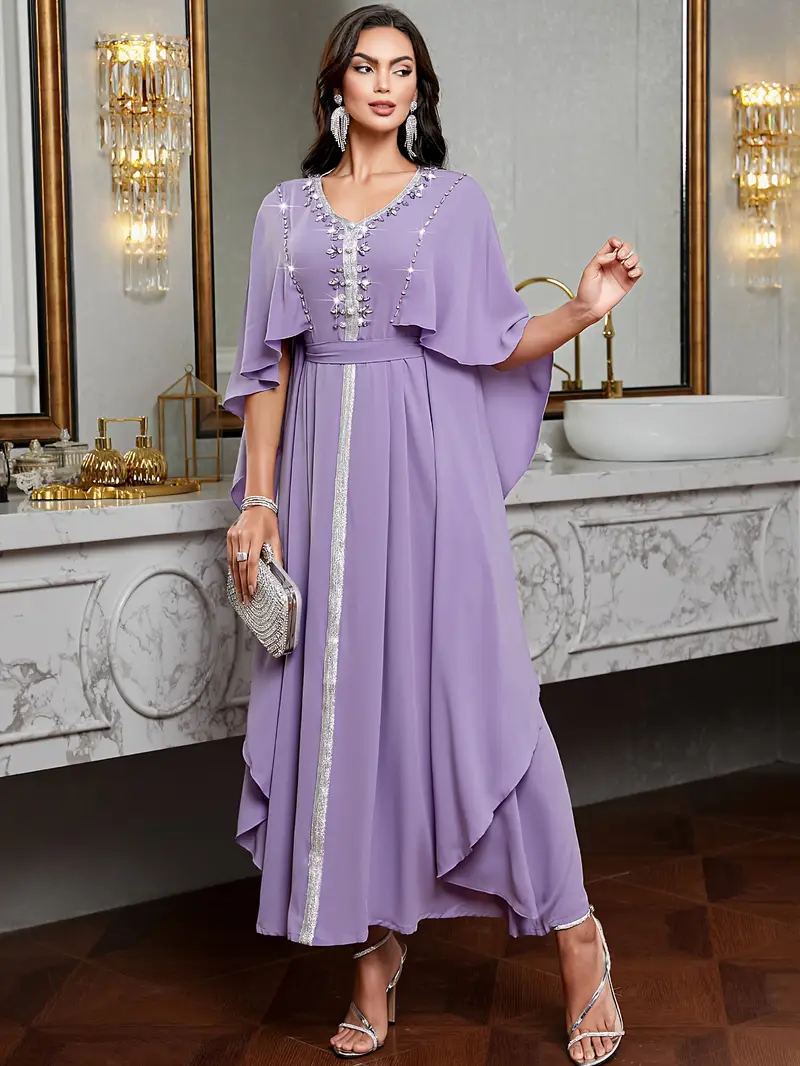 purple dress with shawl Jadira Scarf Maxi Dress | Purple | Womens