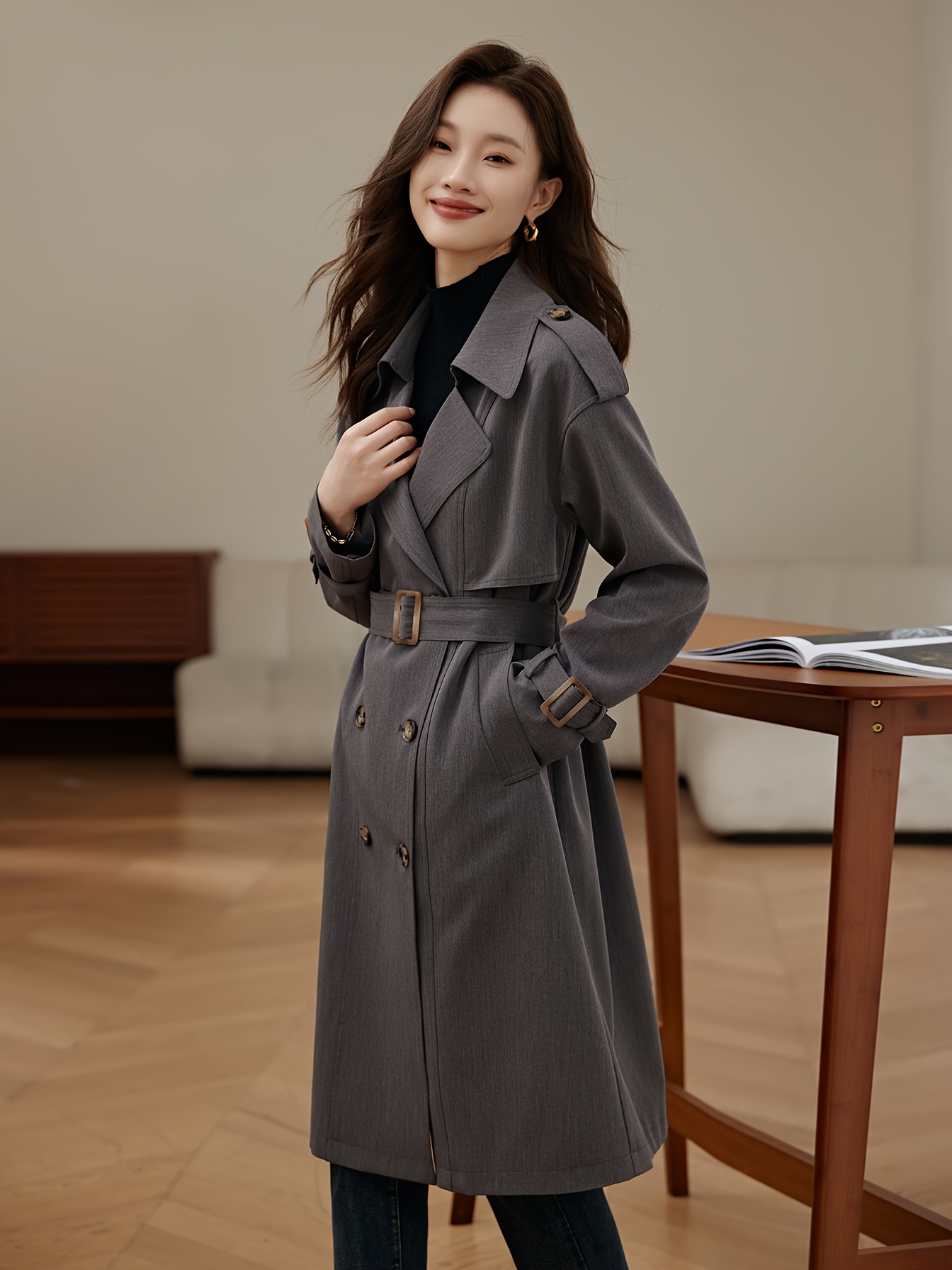 00’s Belted long coat LONG BELTED WOOL BLEND COAT - Black | ZARA United States