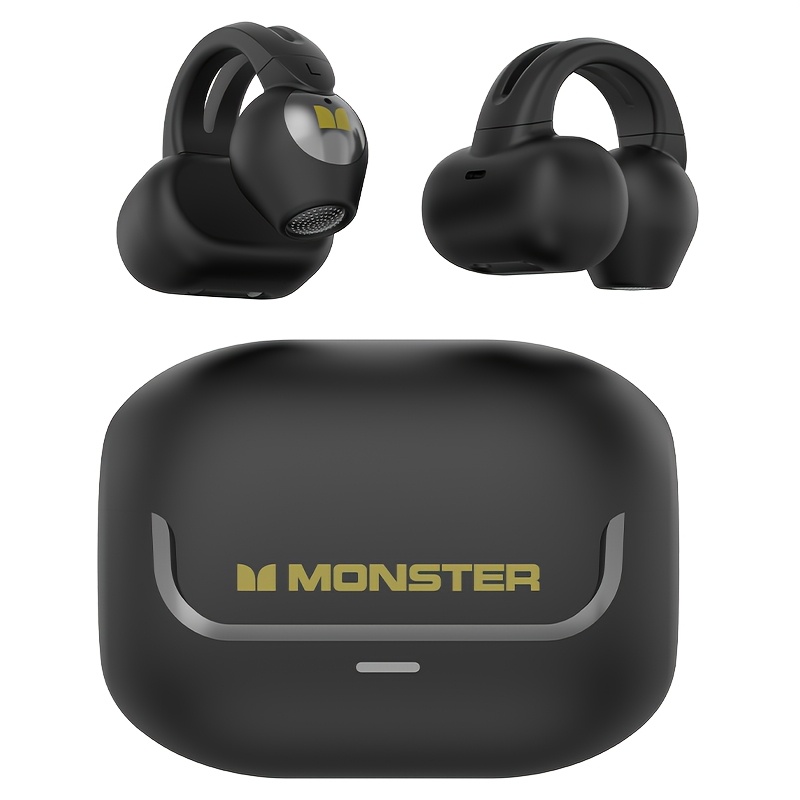 TEMU Casque d' à oreilles ouvertes Monster, Casque fil à , Puce fil 6.0 intégrée, Son stéréo , Autonomie de la batterie de 30 h, Suppression du bruit