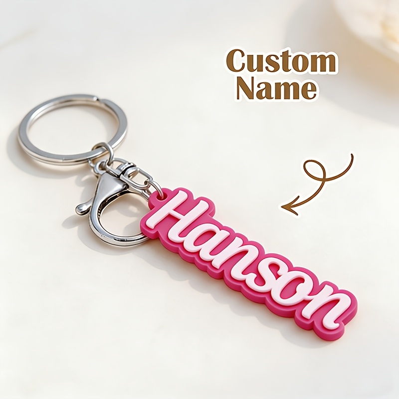 TEMU 2d Flat, 1pc Acrylic Custom Name Keychain, Personalized Name Keychain For Men, Car Pendant, Backpack Charm, Practical Birthday Gift, Unisex,