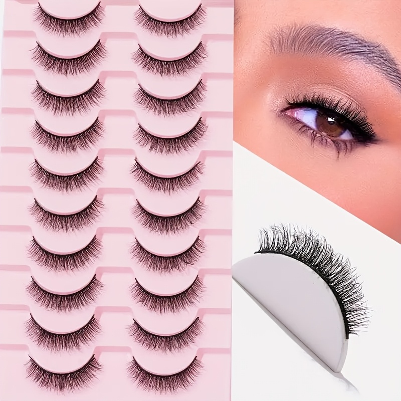 10 Pairs Of Thick False Eyelashes, Suitable For Daily Use, Messy Natural Short Cross False Eyelashes, Length 10mm