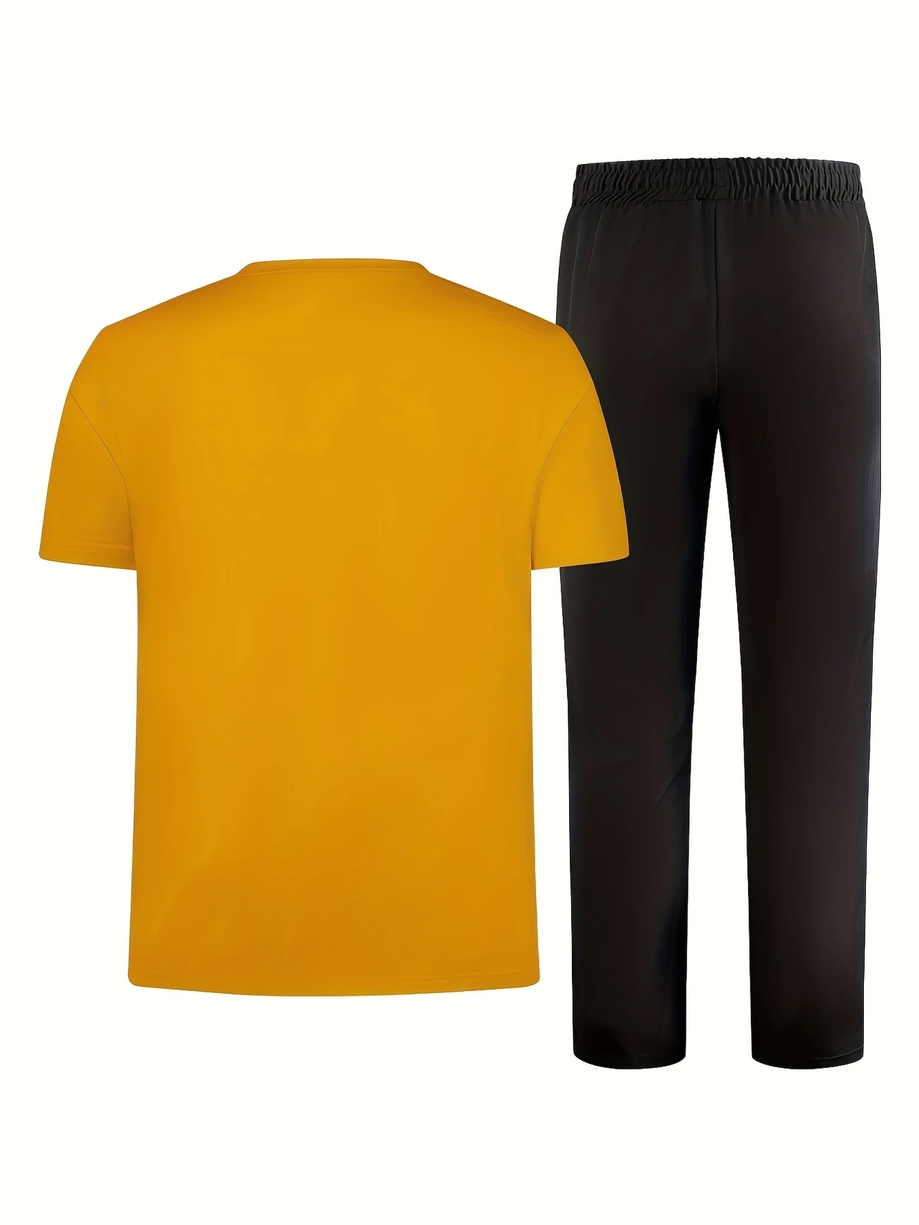 mens casual sports two piece set short sleeve top straight leg pants with paris print fashionable and trendy ideal for summer parties casual and everyday wear short sleeve top print trousers details 4