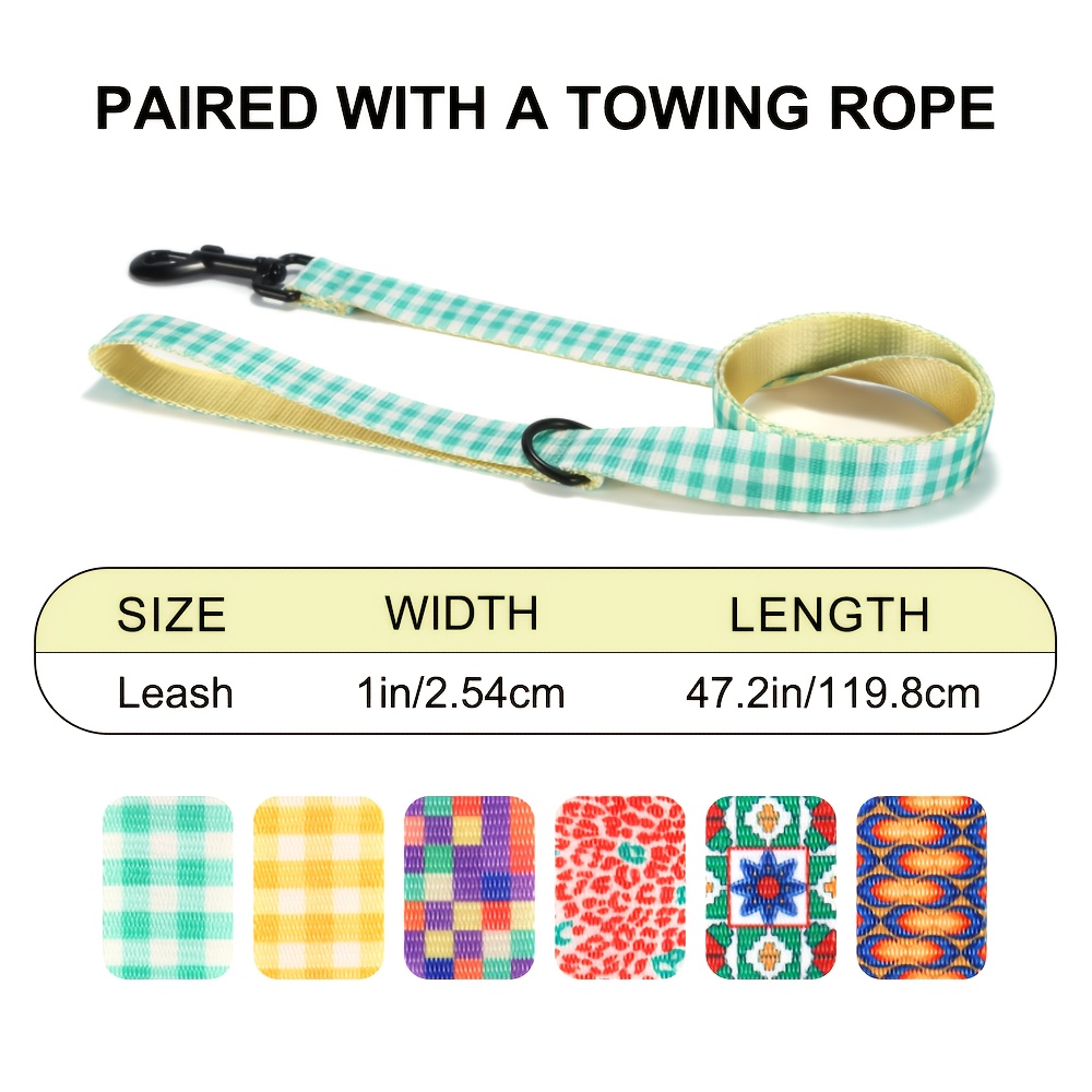 6 Colors/5 Sizes Pet Dog Collar and Leash Set, Customizable