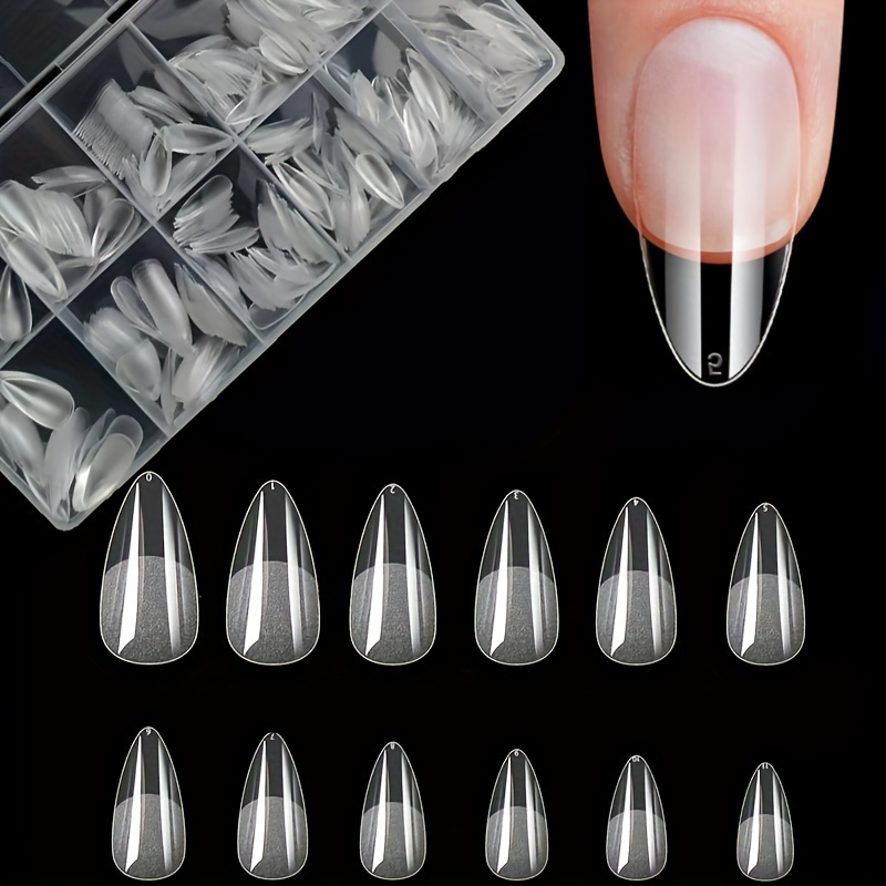 TEMU 600pcs -on , Fake Nails, Short Drop , , Glossy , Salon & Use, Gel Art, Extension Set