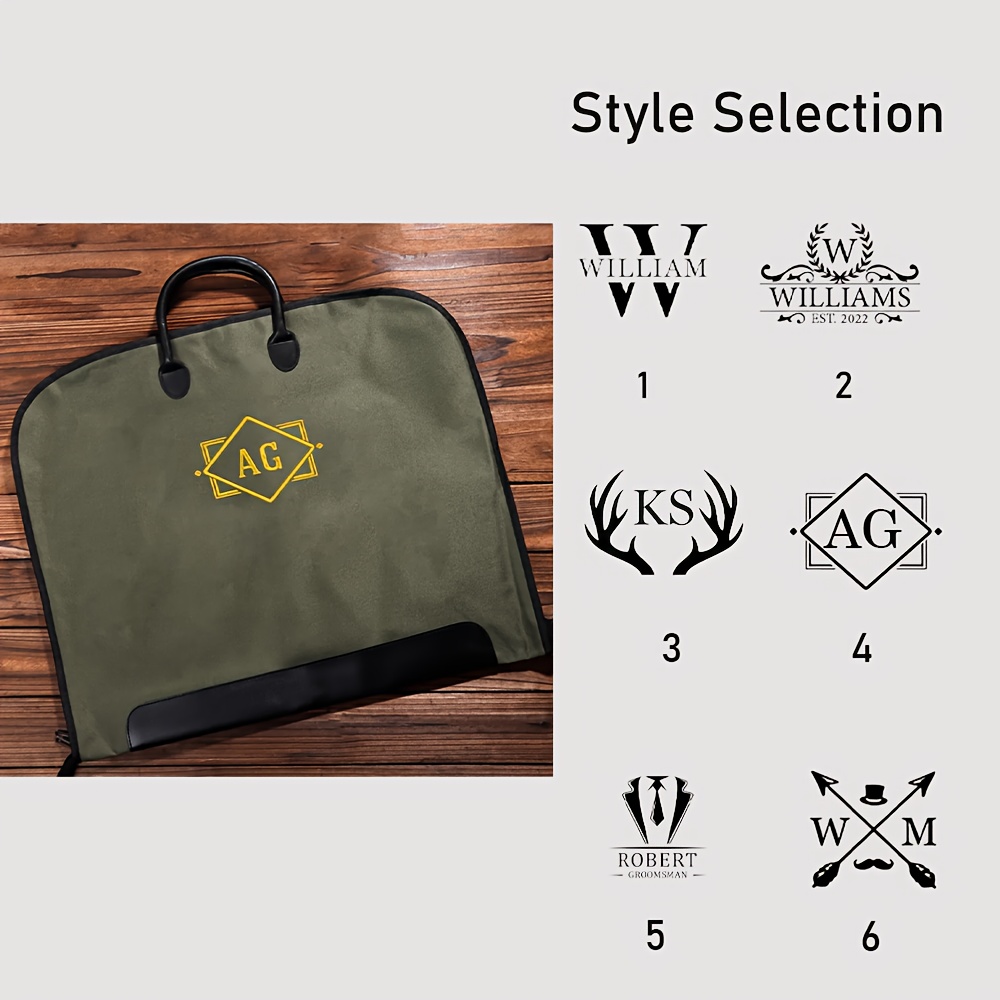 TEMU Customized Name , Groomsman Gift, Groom Bride Father Gift, Men's Clothing Bag, Embroidered , Letter