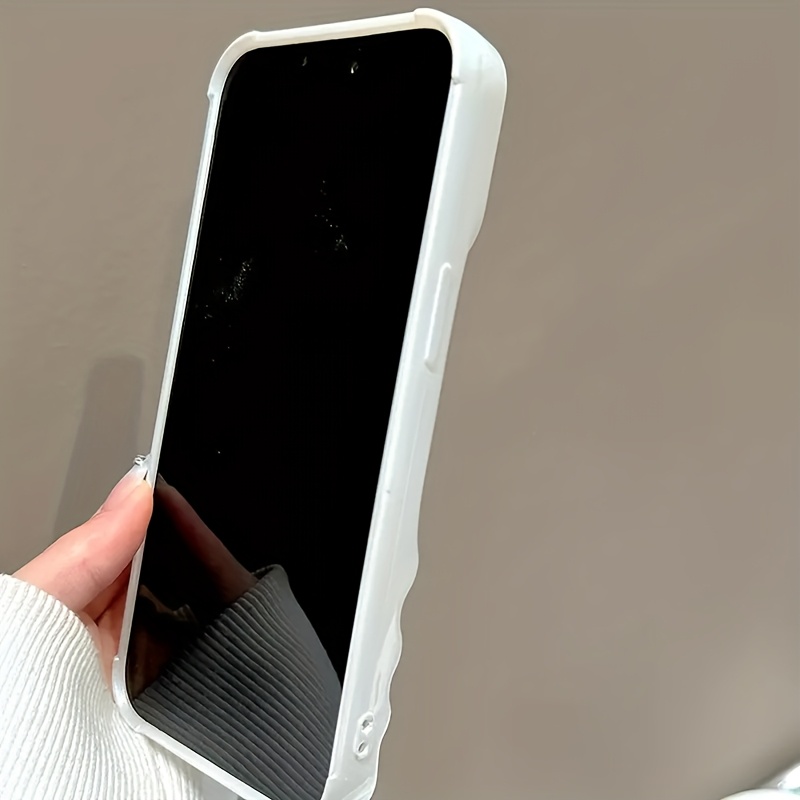 Pearl White Simple Elegant Three-dimensional Water Ripple Design Phone Case - Image 7