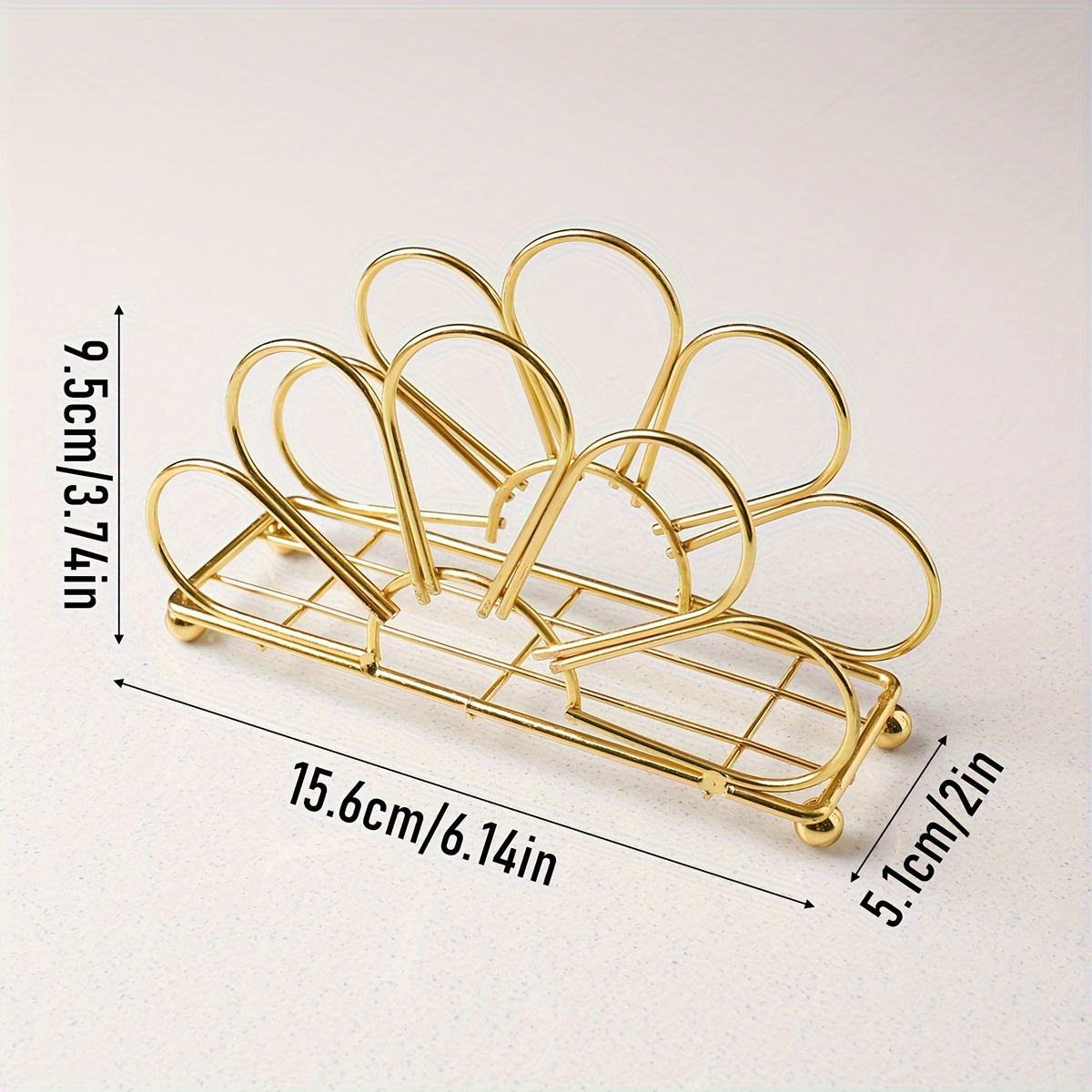 E-shop 1 Stück Sonnenblumenförmiger Taschentuchhalter, Goldener Fächerförmiger Vertikaler Serviettenhalter für Restaurant- Café-Tischdekoration