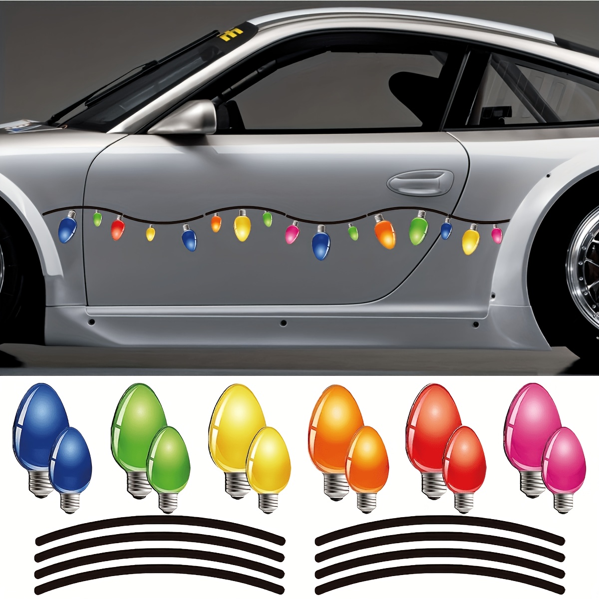 

20pcs/set Christmas New Decorate -adhesive For Christmas, Polyvinyl Car & , Suitable For , Metal,