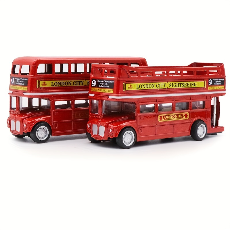 1: 64 合金製ロンドンバスモデル 子供用おもちゃ 車の飾り物