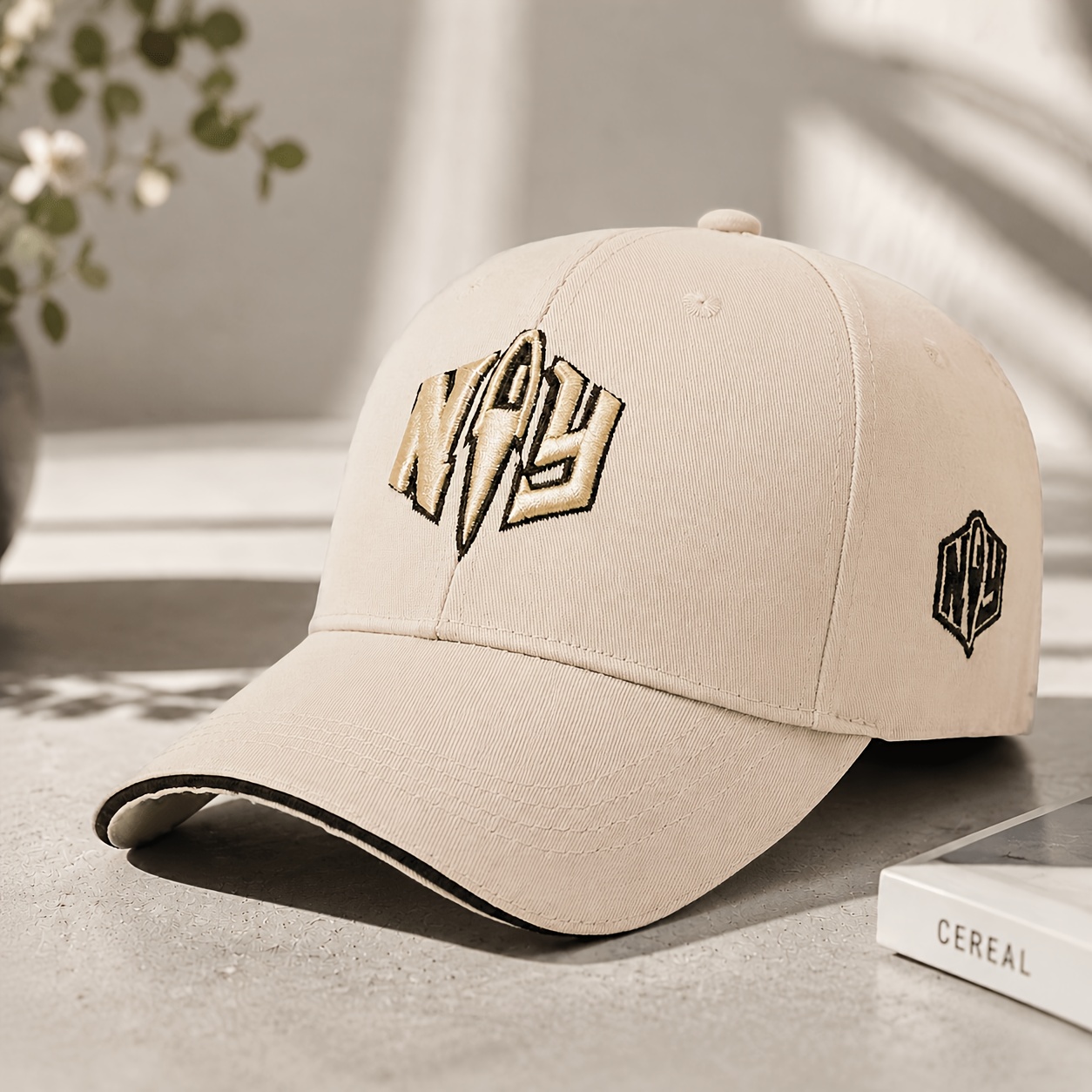 TEMU 1pc 3d Embroidered Baseball Cap, Unisex Outdoor Sports Casual Adjustable Dad Hat, Lightweight Comfortable Curved Brim Trucker Cap