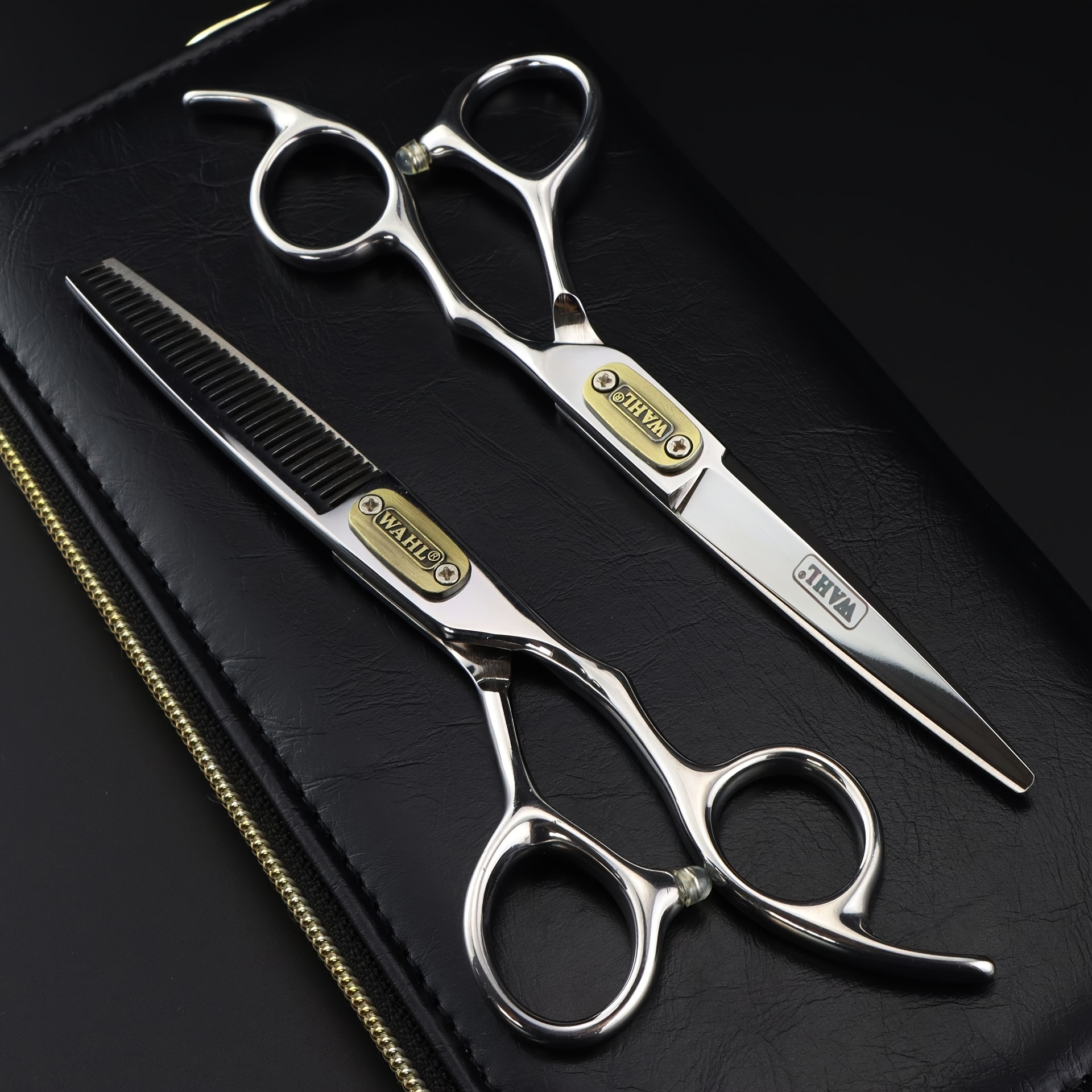 6 inch black and golden silvery professional hair cutting scissors 1pc of high end salon scissors cutting scissors and thinning scissors details 3