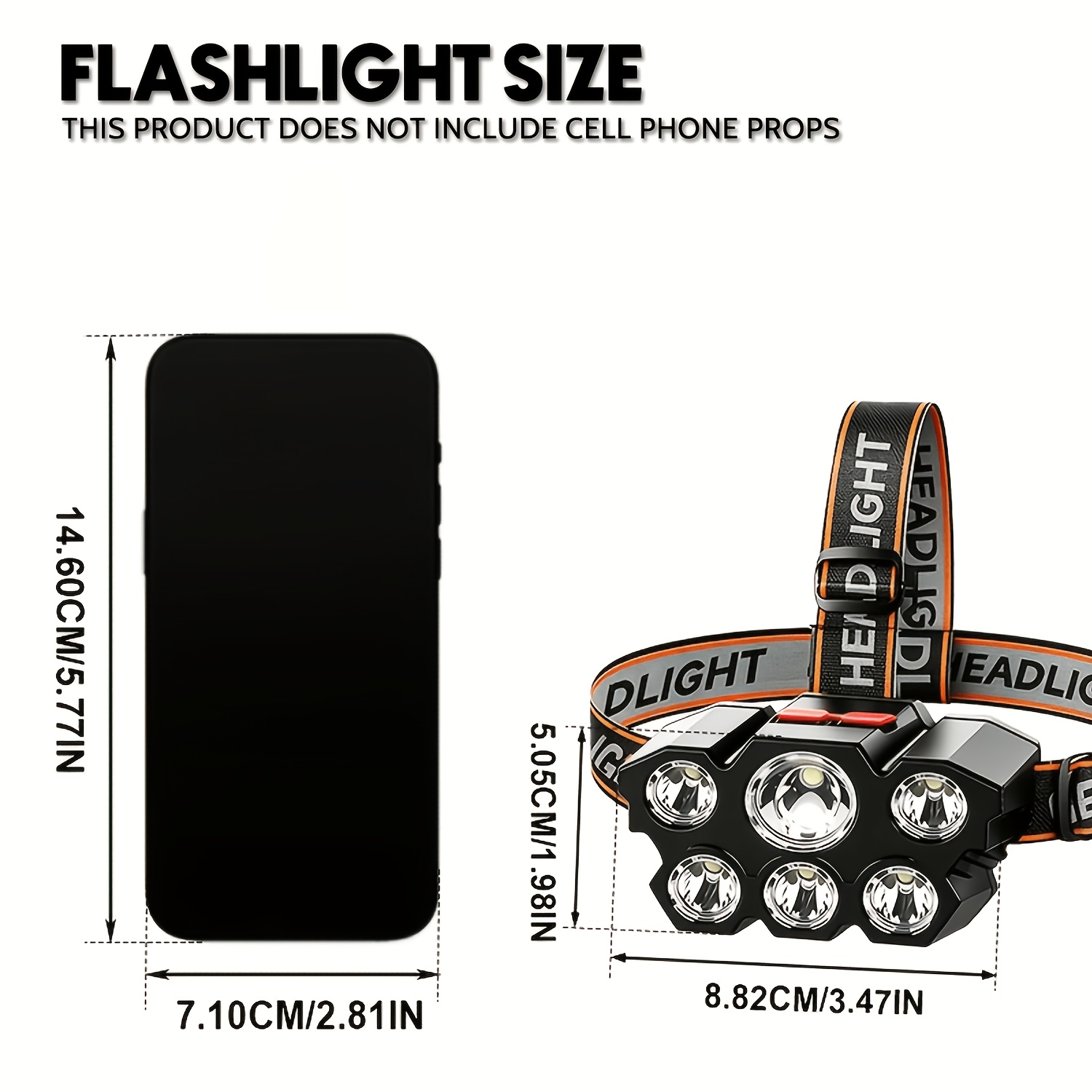 High-Brightness USB Rechargeable Headlamp with Flexible Headband