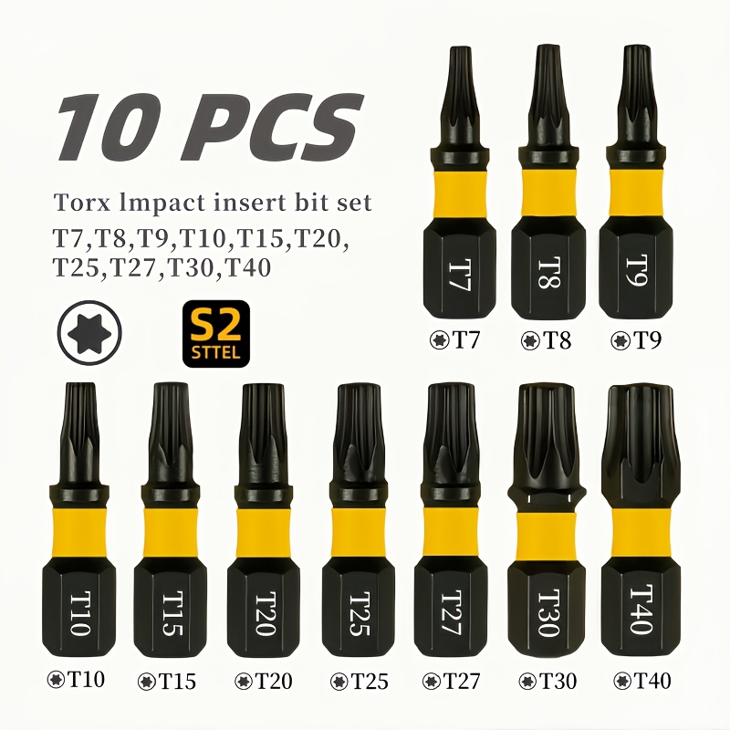 Torx-Sechskantschlüssel-Set – 8-teilig Mit Größen T9 Bis T40, Faltbar & Griffig
