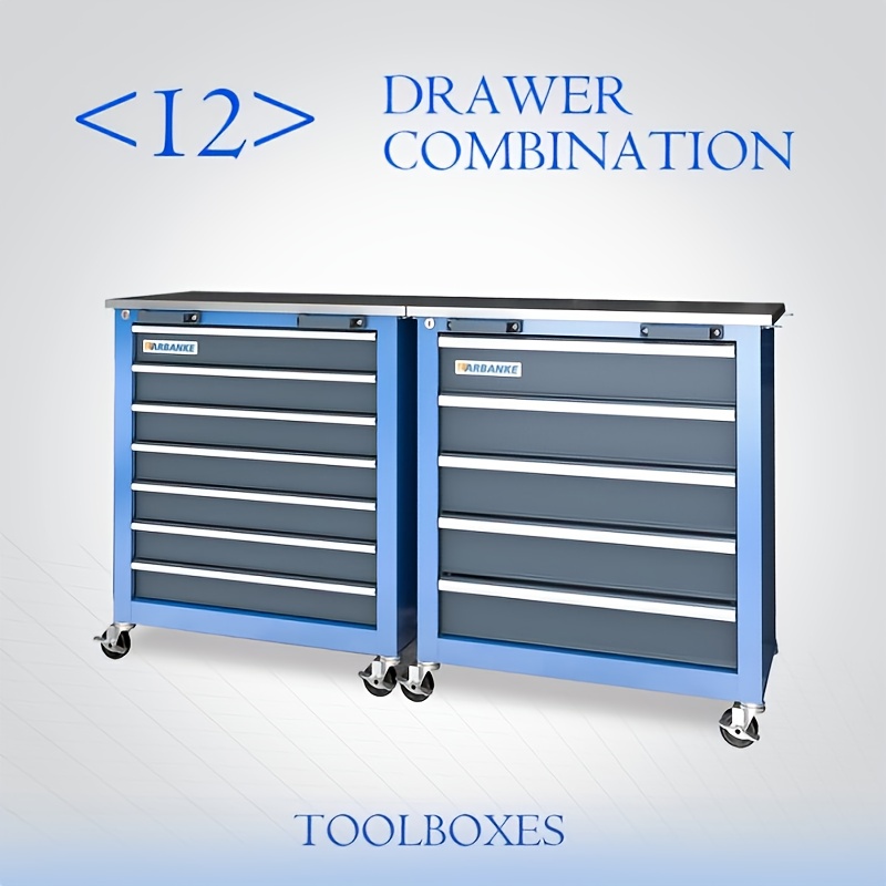 Heavy-Duty Rolling Tool Cabinet with Locking Drawers - 5-Drawer or 7-Drawer Heavy-Duty Metal Construction, Locking Mechanism, Garage Workshop Organizer with Wheels - Ideal Father S Day Gift for Dad, Mechanics, DIYers - Space-Saving Mobile Tool Storage Chest, Contemporary Design, Durable Construction