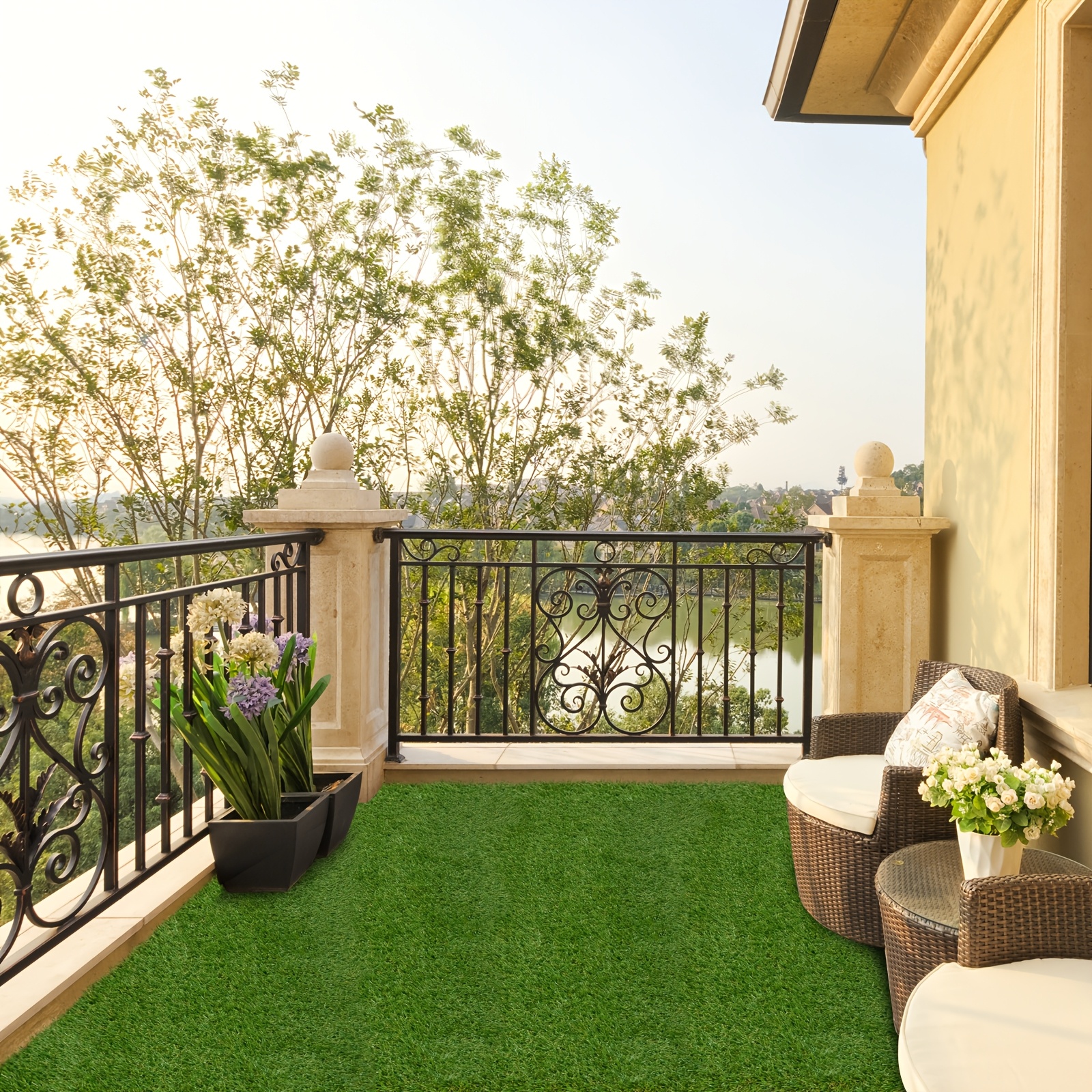 1 6 ft x 9 8 ft artificial turf garden lawn landscape with drainage holes non slip backing 80 oz heavy duty dog grass mat for indoor room garden lawn landscape patio decor