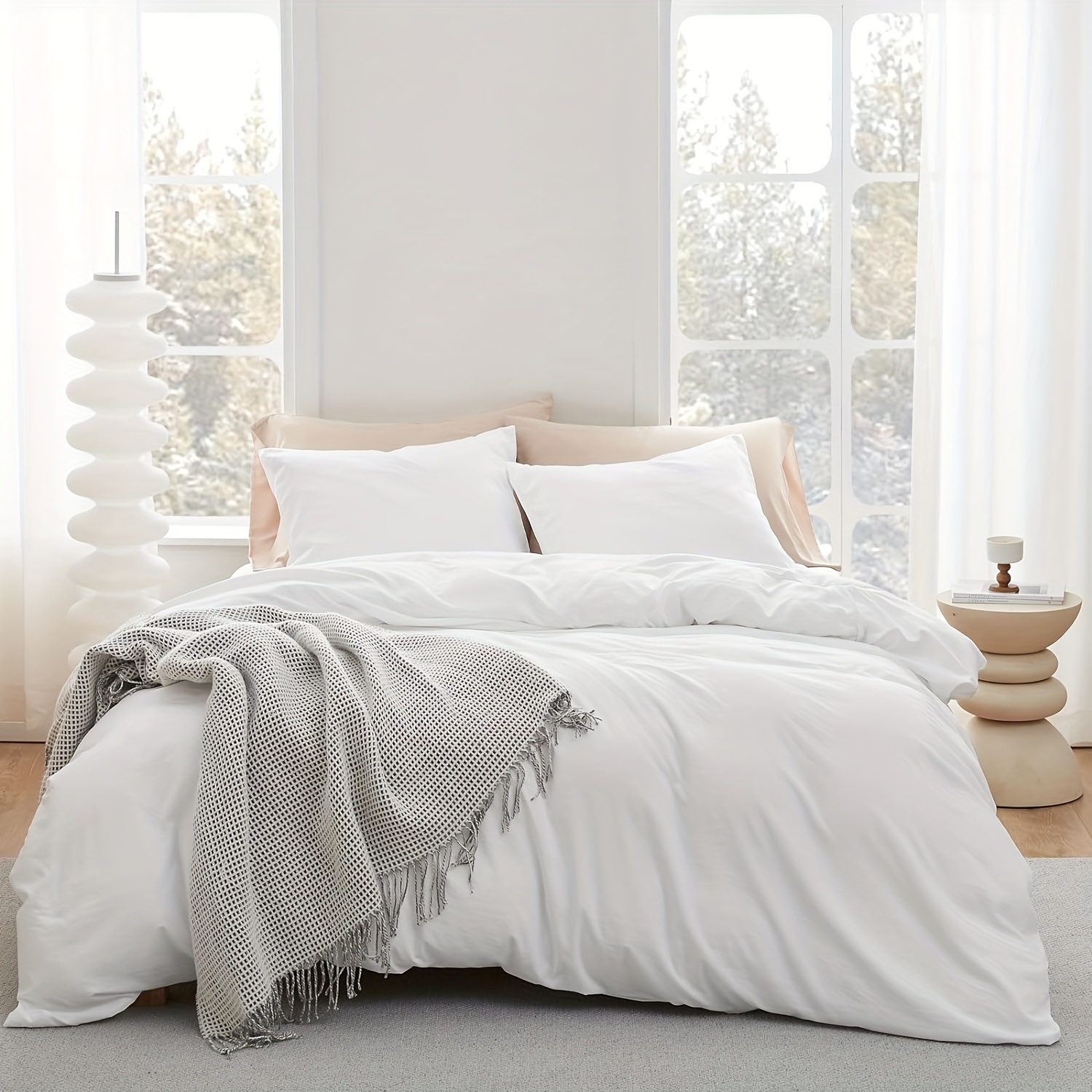 

Ultra Down Duvet Cover Tufted Bedding Set, Soft, , Lightweight And Breathable, Consisting Of Pieces (including 1 Duvet Cover And 2 Pillowcases), With Zipper, Suitable For All