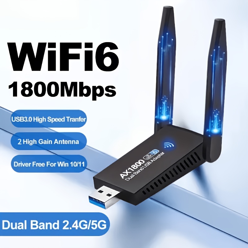 wifi6 usb 1800mbps dual band wireless network adapter compatible with desktop and laptop computers 5 8g 2 4g dual band wifi wireless adapter wifi receiver transmitter plug and play for   11 instantly enables wifi reception  