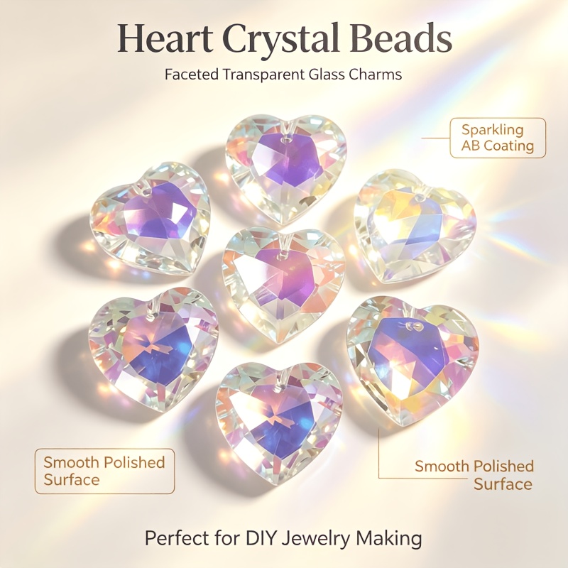 AB Iridescent Heart Crystal Pendant Necklace