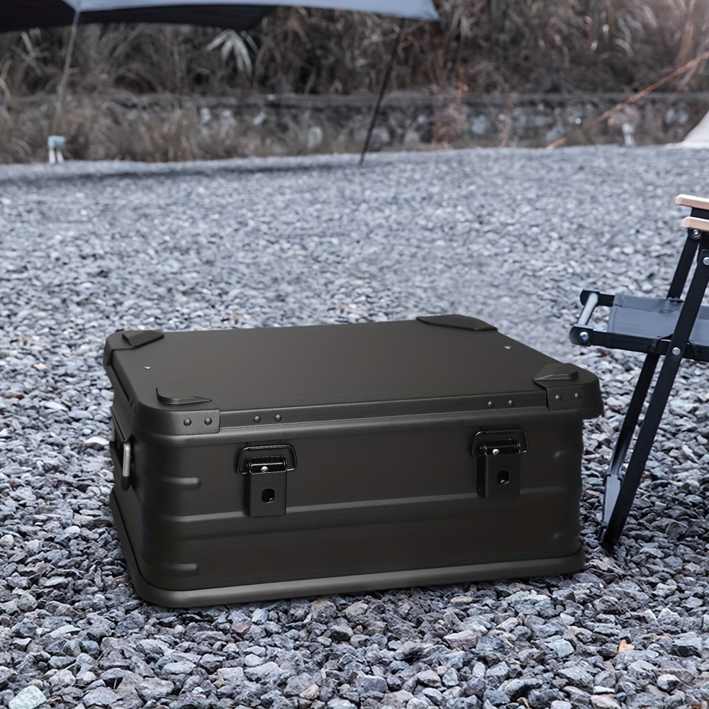 30 80l outdoor storage box waterproof aluminum alloy camping picnic travel bag with   closure large capacity hiking accessories picnic essentials durable outdoor gear secure   closure 0