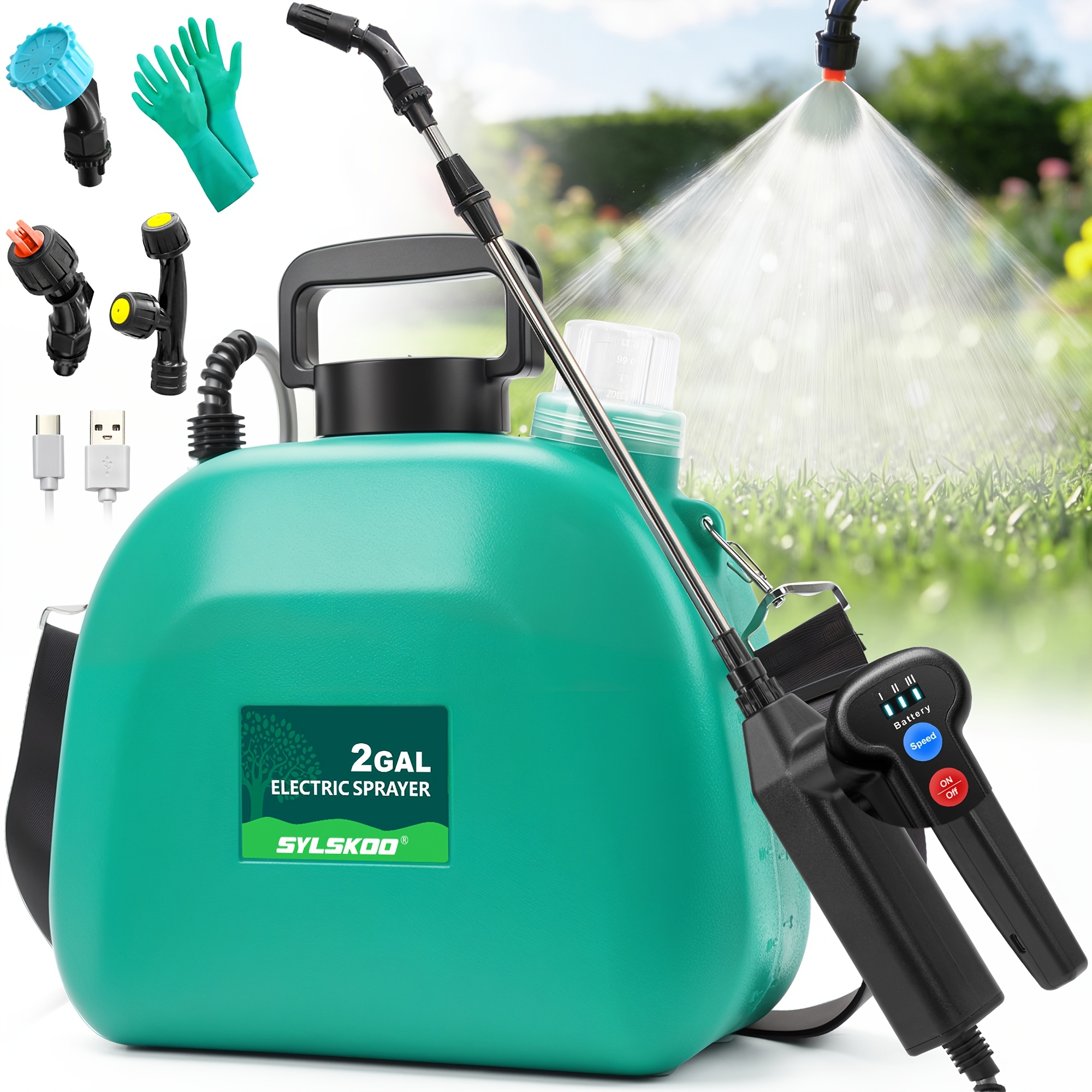 battery powered sprayer 2 gallon upgrade electric garden - Temu