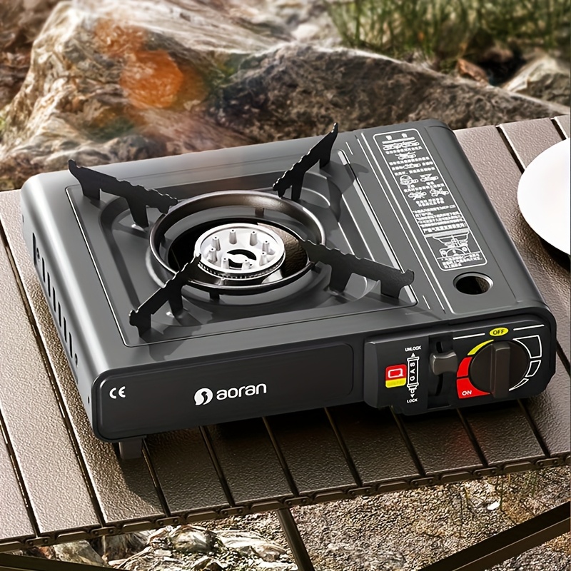 RéChaud De Camping Gaz 3500W Portable Et Pliable - Allumage Piézo, Adaptateur Inclus - Pour Randonnée