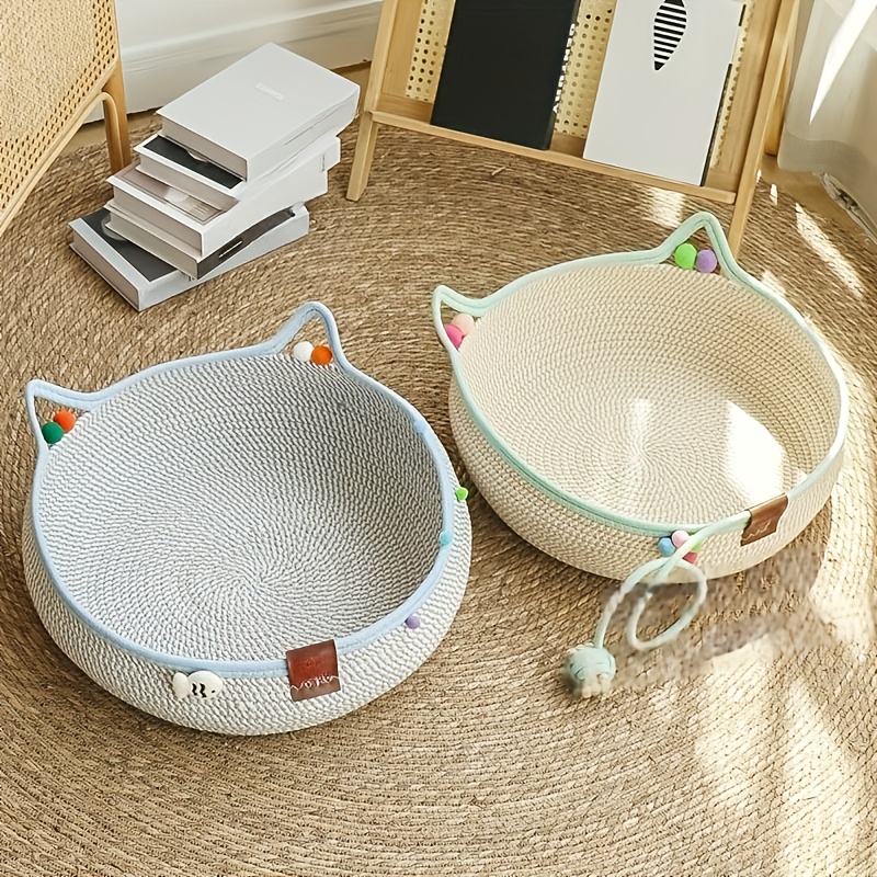 2 in 1 cat scratching board and bed combo with   colored ball accessories durable and reusable mat space saving design suitable for cats and small dogs   households cat scratching   furniture for pets   Product details 2