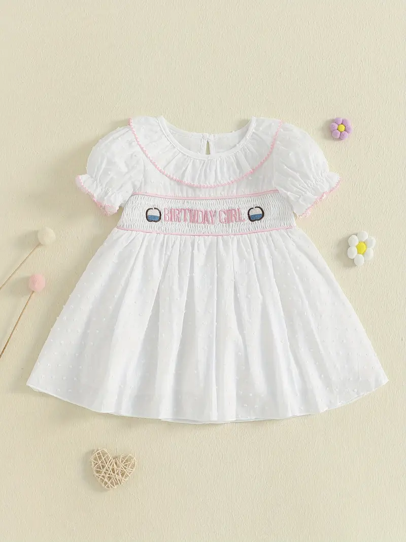baby girls birthday party dress smocked waist cake top short - Temu baby girls birthday party dress smocked waist cake top short - Temu