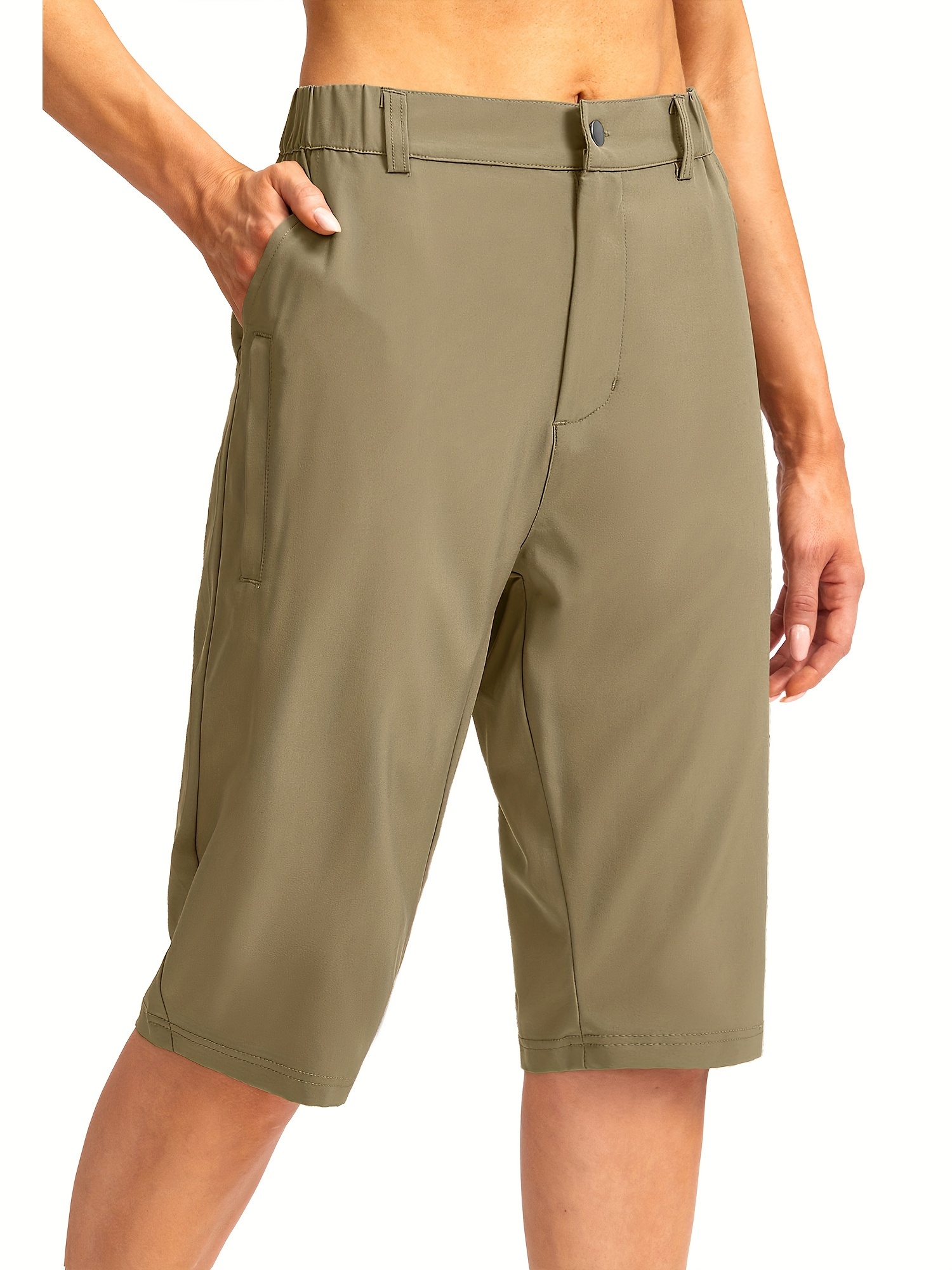 【U LAN】Senti Walk Cargo Bermuda Pants women's long hiking cargo shorts knee length lightweight - Temu