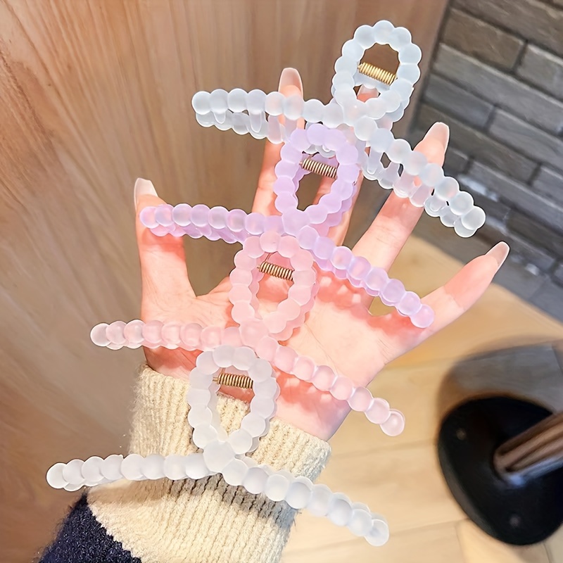 1/4pcs Set Jelly Color Shark Clip Translucent Hairpin Frosted Hair Additions Hair Grab Clip Hairpin Headdress Back Of Grab Clip Claw