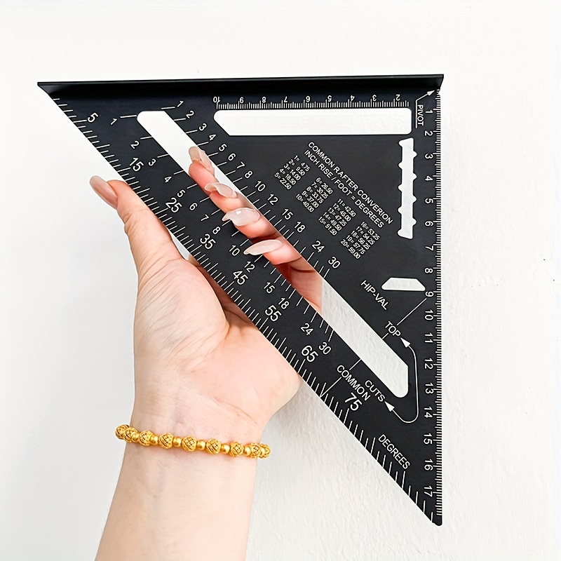 

7-inch Black Aluminum Protractor With 90° And 45° - Durable, Waterproof, And Scratch-resistant - Suitable For Industrial And Scientific Measurements