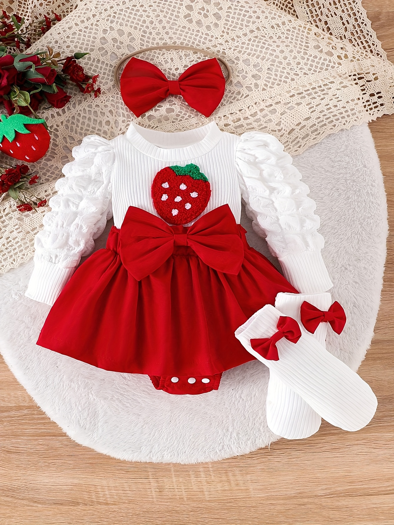 slim fit dress slacks Girl Christmas Dress Baby Girl Day Red Square Neck Bow Princess Dress