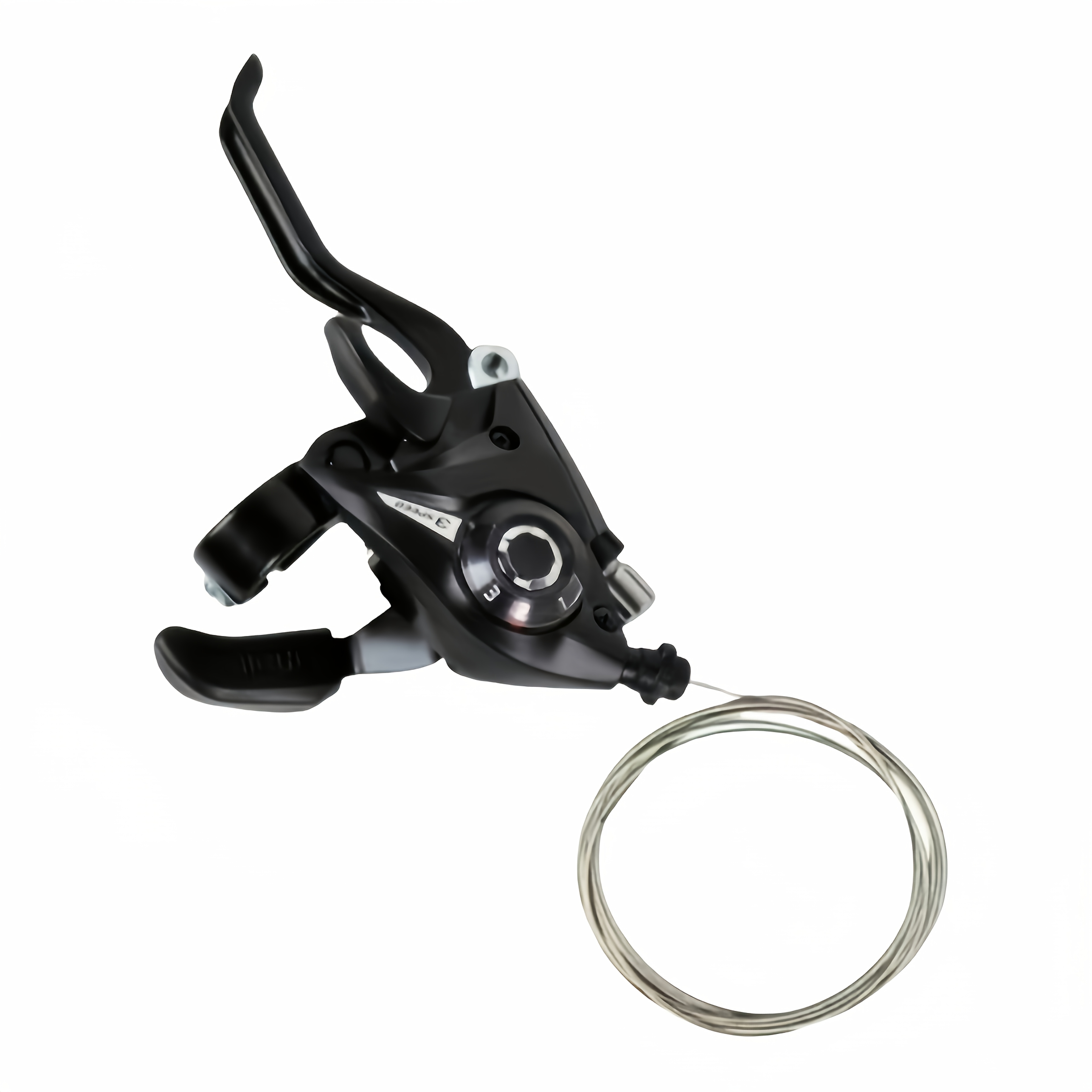 PMMJ 3/7/8/21/24 Speed Aluminum Alloy Mountain Bike Shifter and Brake Lever Set, Black, with Gear Display, Ergonomic Design, Including Cable, for Mountain Bike