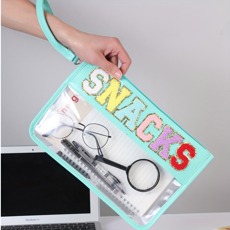 

Waterproof Clear Cosmetic Bag With Letter Design - Unisex Travel Organizer For Toiletries, Snacks & Beach Essentials - Formaldehyde-free Pvc Travel Bag Toiletries Waterproof Toiletry Bag