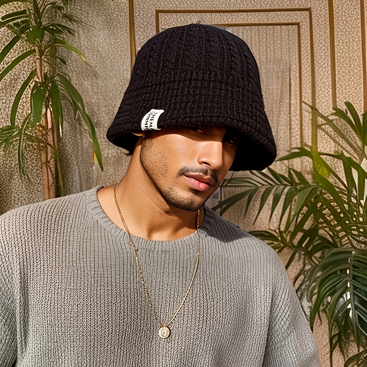 

Bonnet Tricoté Chaud d'Hiver pour Hommes, Chapeau de Pêcheur pour de Tête, 100% Polyester, Lavable à