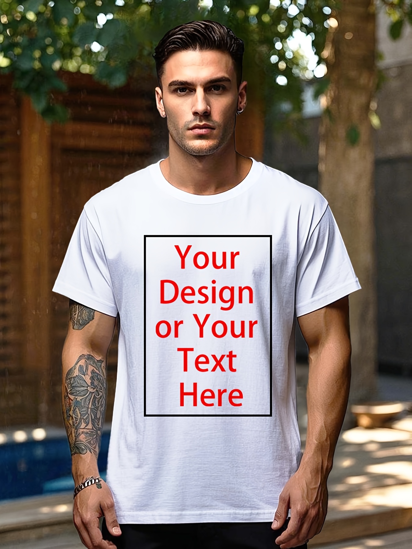 *'s/Wo*'S Custom T-shirts Design Your Own T-shirt */picture/logo  Personalize Cotton T-shirt Print Photo Front